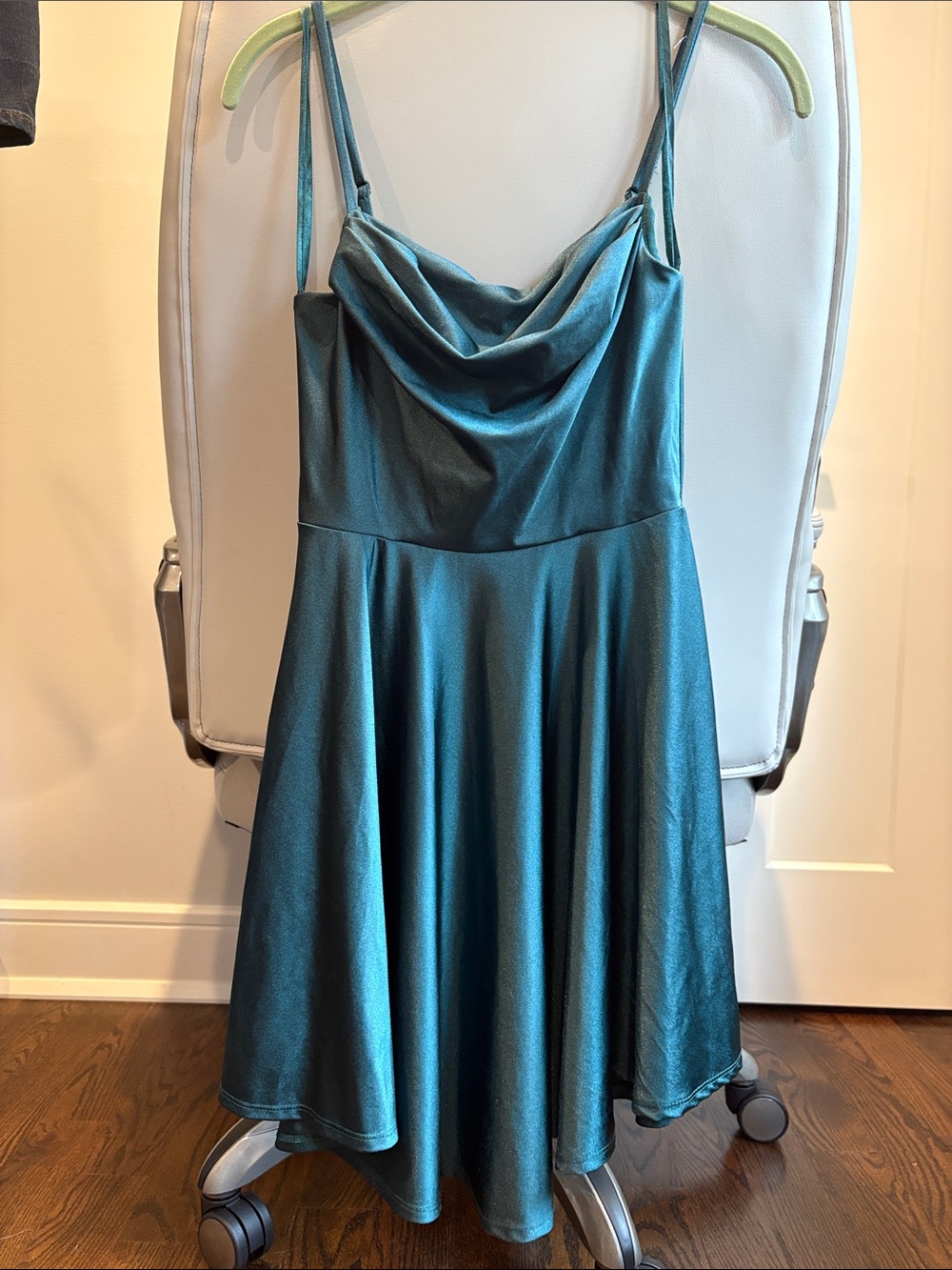 City Studio Teal Cowl-Neck Mini Dress Junior Size1